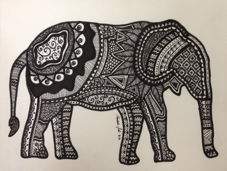 Индийский слон орнамент