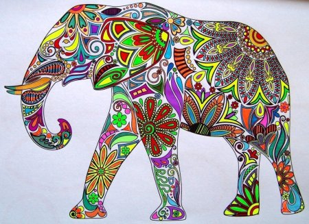Слон Мандала цветной