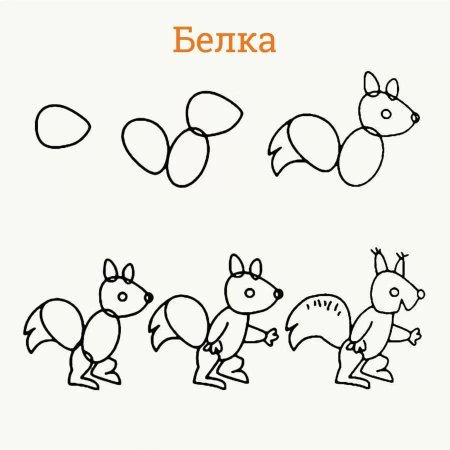 Поэтапное рисование животных для детей