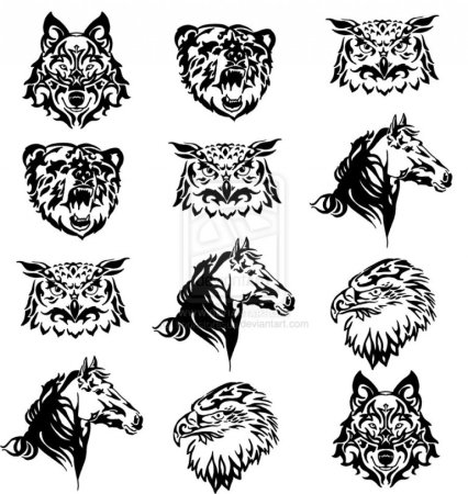 Эскизы татуировок животных