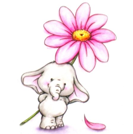 Слоненок с цветочком