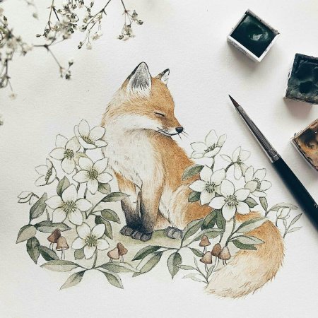 Зайчик с цветами