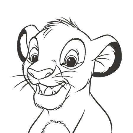 Раскраска Симба Король Лев