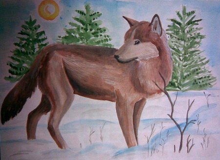 Рисунок кота цветными карандашами