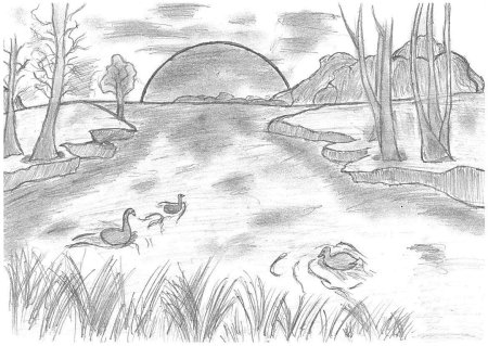 Природа карандашом