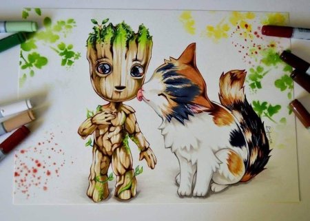 Животные фломастерами