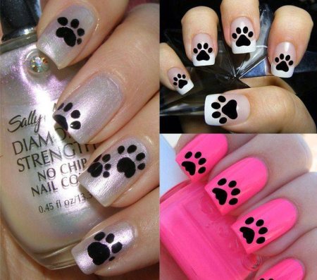 Маникюр с животными легкий