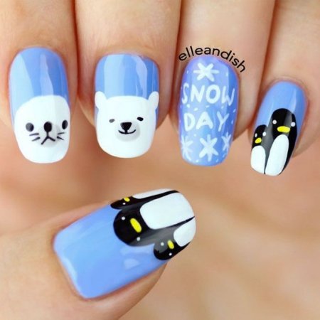 Маникюр с лапками