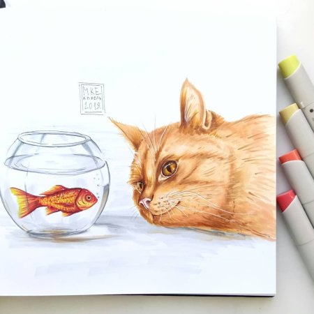 Рисунки маркерами Lighane животные