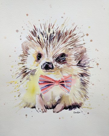 Ежик акварель