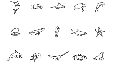 Подпись в виде животных одной линией