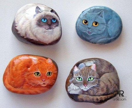 Роспись камней акриловыми красками