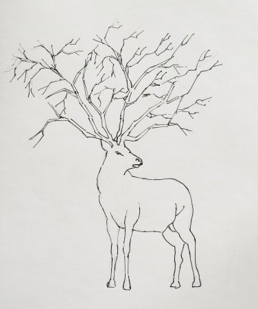 Олень рисунок