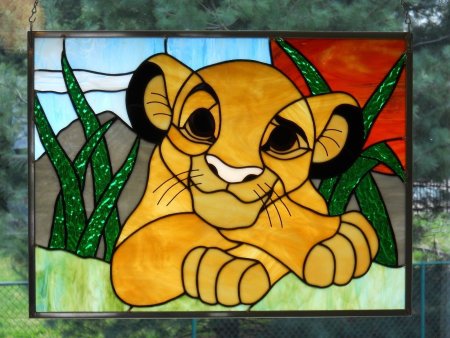 Кинусайга Лев витраж