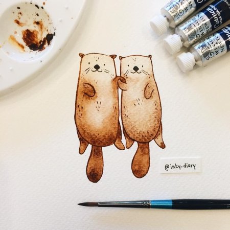 Кот маркерами