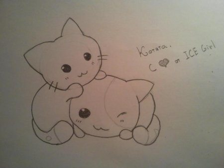 Милые котята карандашом