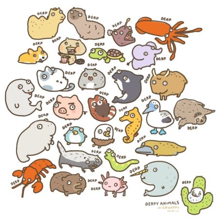 Маленькие рисунки для наклеек животные