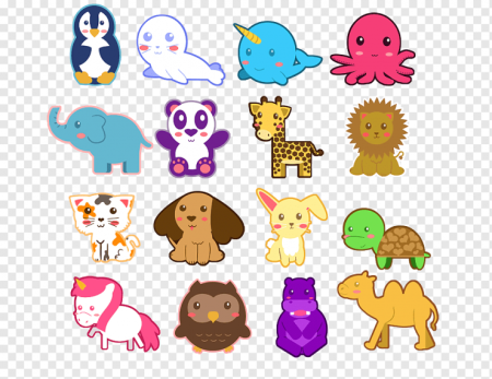 Маленькие наклейки животные