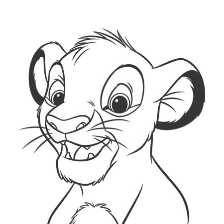 Раскраска Симба Король Лев