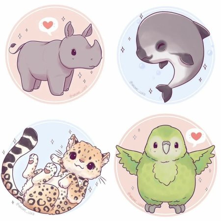 Животные в мультяшном стиле