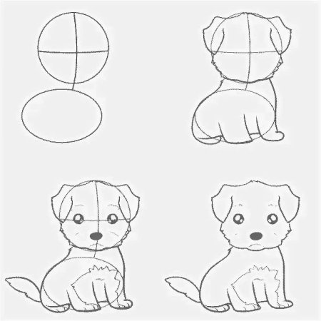 Щенок рисунок карандашом