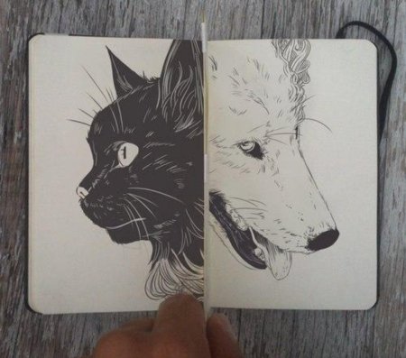 Рисование в скетчбуке животных