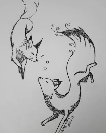 Рисунок лисы для срисовки