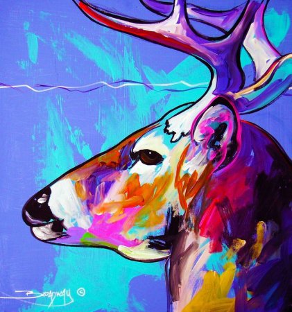 Олень живопись акрил