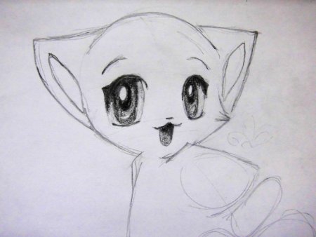 Аниме животные рисунки карандашом