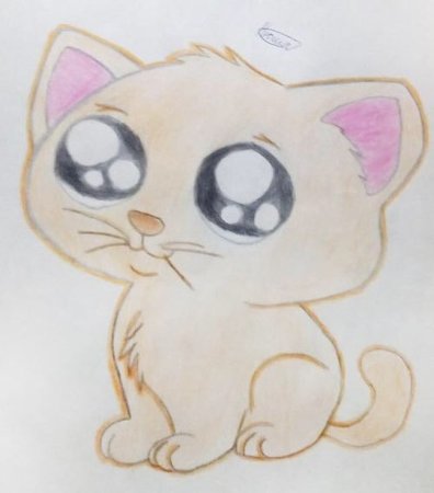 Рисунки котиков милых карандашом