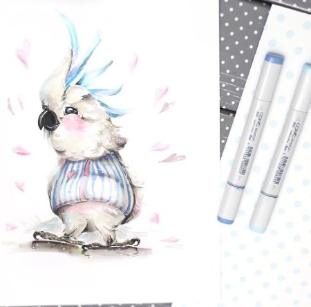 Скетч иллюстрации маркерами животные