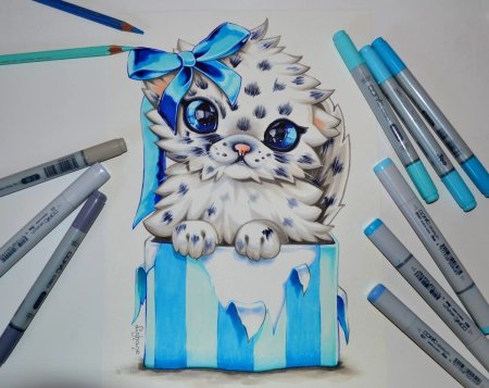 Скетчинг маркерами лиса