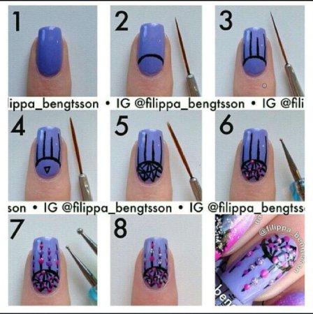 Простые рисунки на ногтях