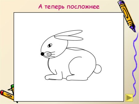 Заяц карандашом для детей