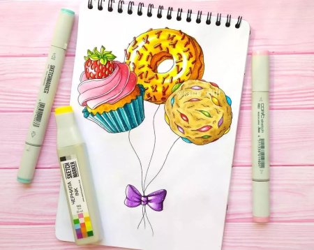 Рисунки маркерами для скетчинга Кактус