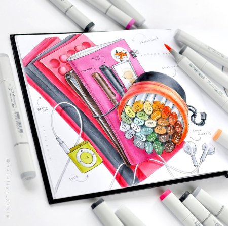 Рисунки акварельными маркерами