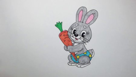 Заяц карандашом для детей