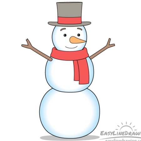 Снеговик зарисовка