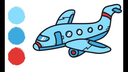 Самолет красками для детей