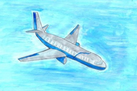 Самолет детский рисунок