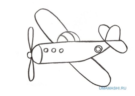Самолет рисунок карандашом вид сбоку