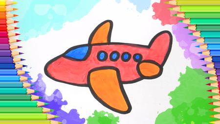 Рисунок самолёта для детей 1 класса