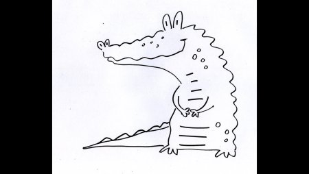 Схема рисования крокодила для дошкольников