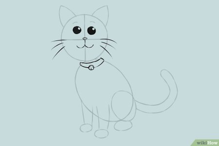 Рисунок котёнка карандашом для детей