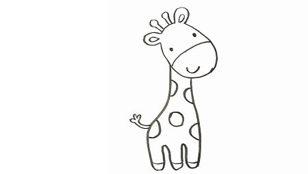 Жираф карандашом для срисовки