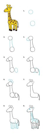 Рисование жирафа поэтапно