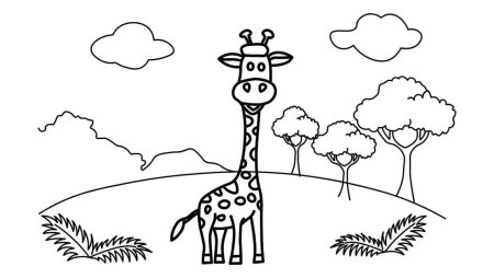 Рисование жирафа с детьми
