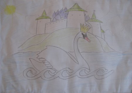 Сказка о царе Салтане рисунок принцесса лебедь