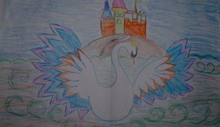 Лебедь детский рисунок