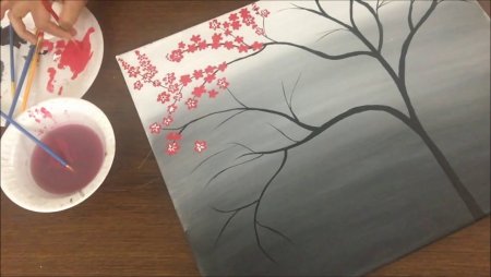 Рисование акриловыми красками на бумаге